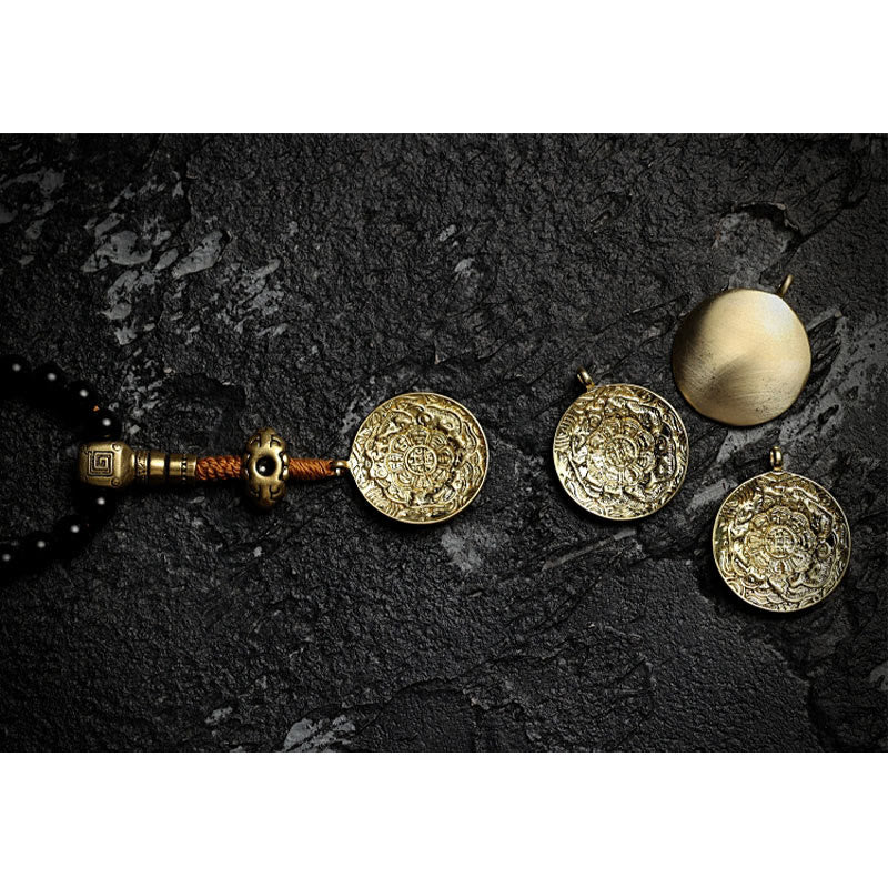 Buddha Stones Tibetan 108 Mala Beads Black Onyx Tiger Eye Beads Nine Palaces Bagua Protection Bracelet - image 8