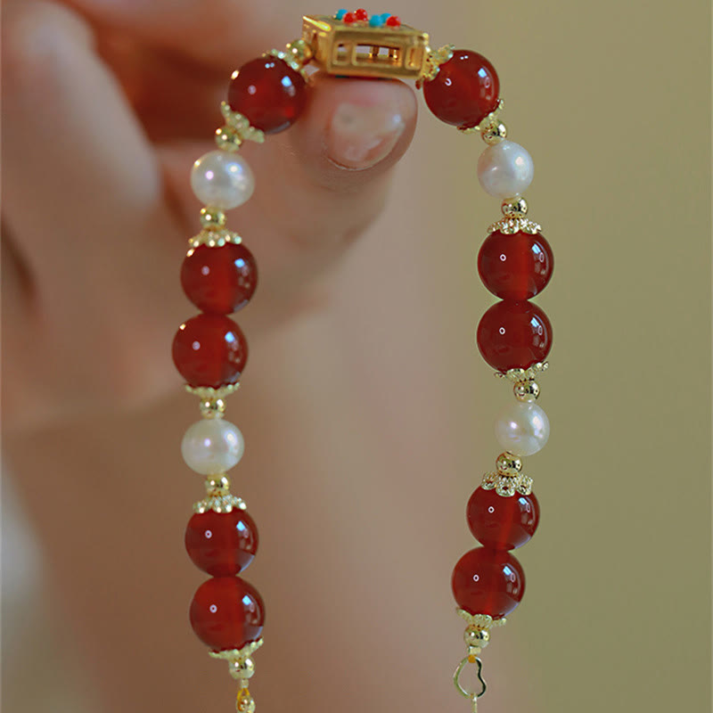 Buddha Stones Red Agate Pearl Confidence Self-acceptance Bracelet - image 7