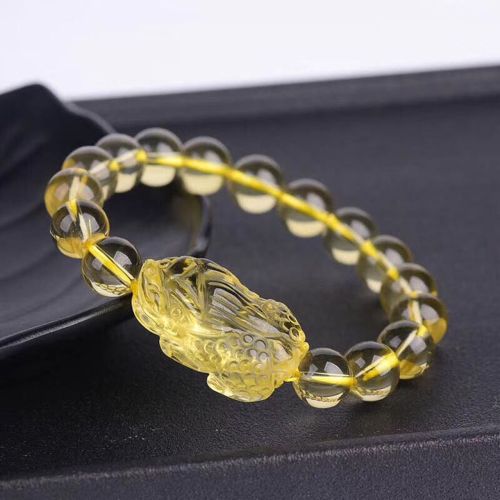 Natural Citrine Pi Xiu Stretch Bracelet - image 0