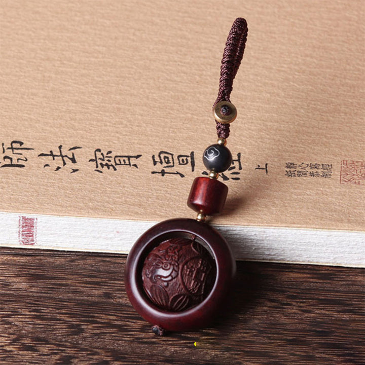 Buddha Stones Tibetan Small Leaf Red Sandalwood Ebony Luck Protection Rotation Decoration - Fortune - image 14