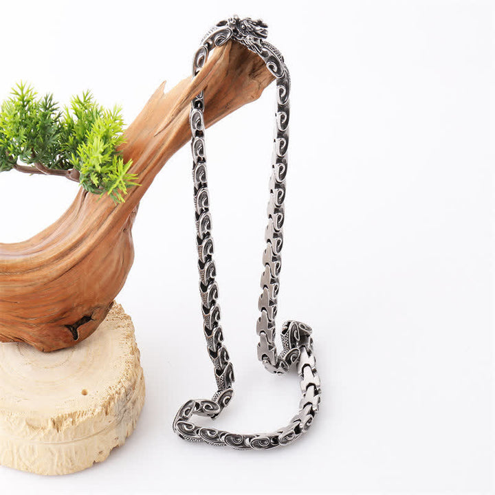 Buddha Stones Dragon Pattern Titanium Steel Protection Necklace Pendant Bracelet - image 6