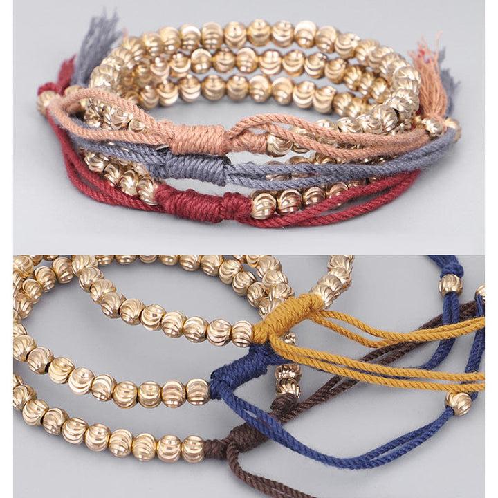 Buddha Stones Tibetan Handmade Copper Bead Luck String Bracelet - image 12