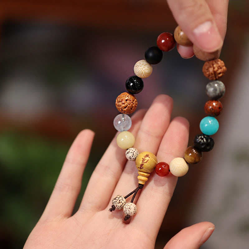 Buddha Stones Bodhi Seed Agate Wisdom Harmony Wrist Mala Bracelet - image 3