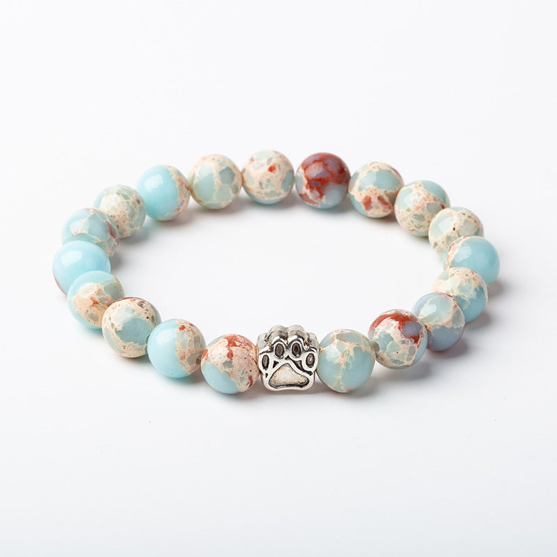 Indian Agate Green Agate Dog Paw Positive Calm Bracelet - Sea Sediment Jasper (Protection ♥ Peace) - image 20