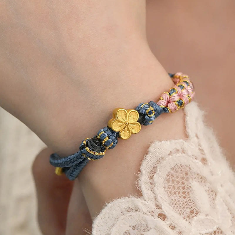 Buddha Stones Peach Blossom Design Wealth String Bracelet - image 8