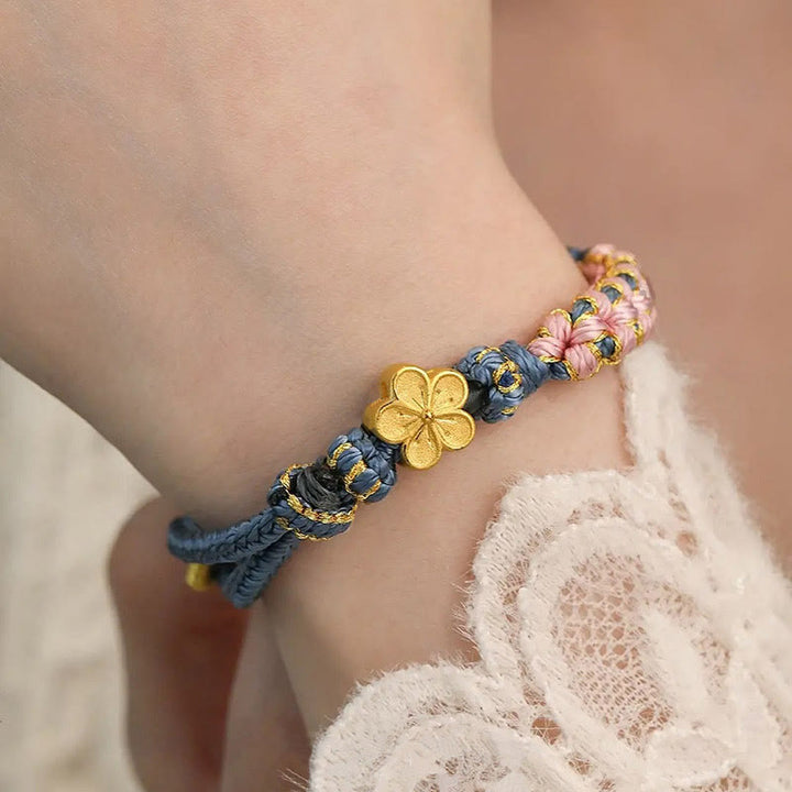 Buddha Stones Peach Blossom Design Wealth String Bracelet - image 8