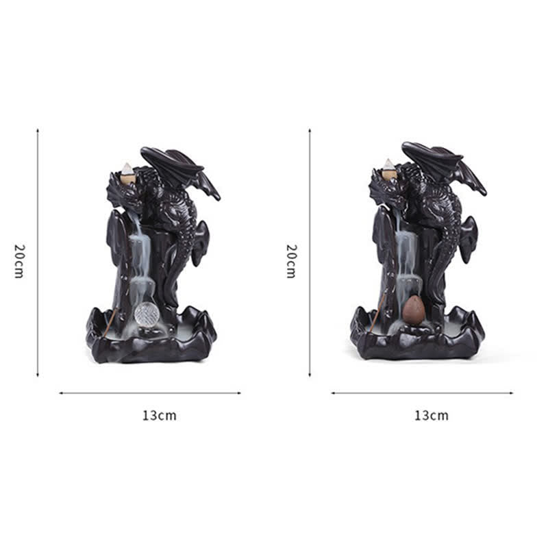 Nordic Dragon Ceramic Backflow Smoke Fountain Meditation Healing Incense Burner Led Ball Decoration - image 21