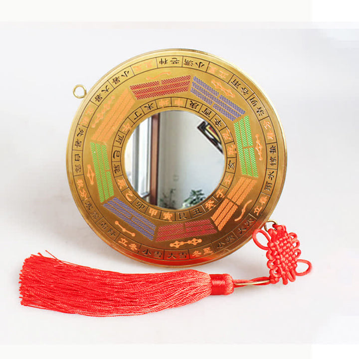 Feng Shui Bagua Map Copper Coin Chinese Knotting Balance Energy Map - 16cm - Four Seasons Bagua Map - Concave Mirror - image 10