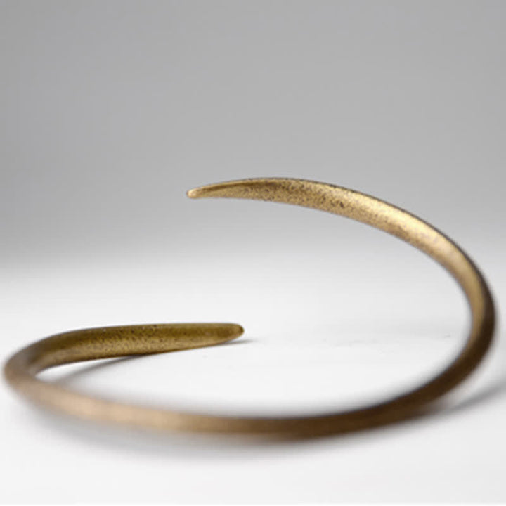 Buddha Stones Simple Design Copper Luck Adjustable Cuff Bracelet - image 9