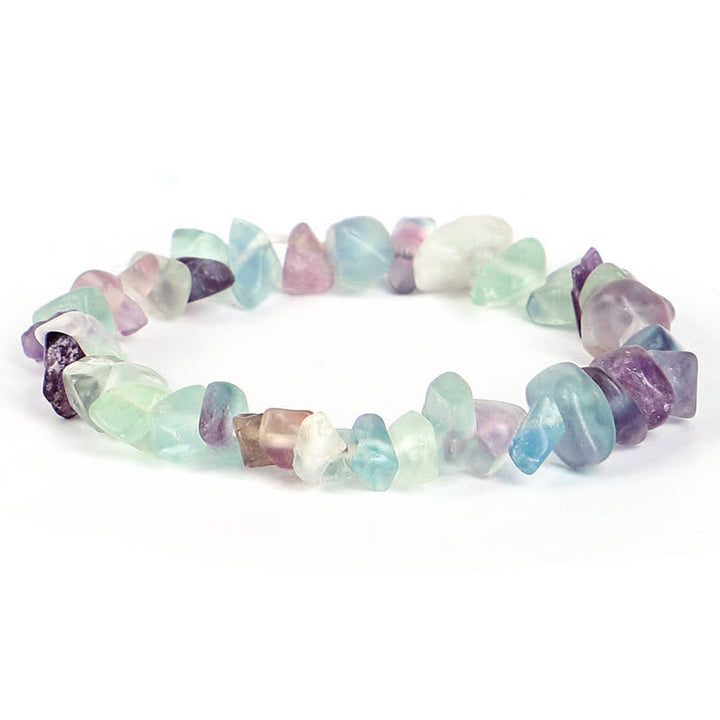 Buddha Stones Amethyst Lazurite Various Crystal Stone Healing Positive Bracelet - Fluorite - image 9
