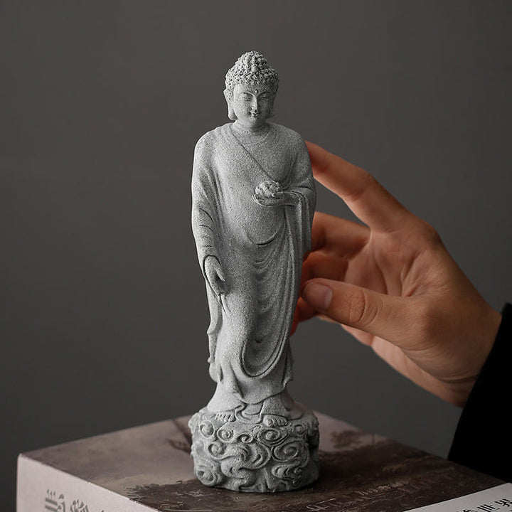 Buddha Stones Meditation Buddha Auspicious Clouds Design Serenity Home Decoration - image 7
