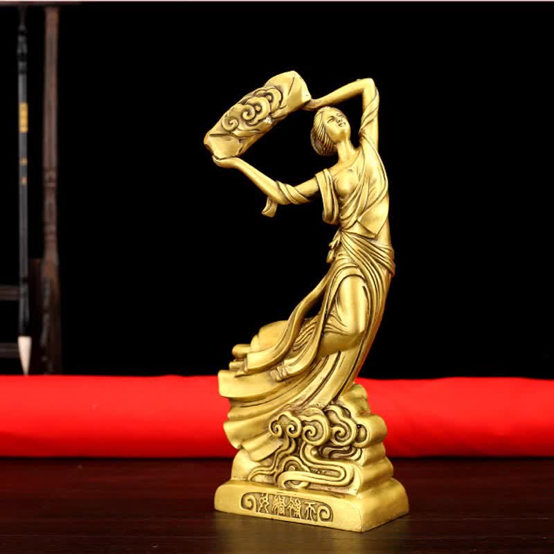 Buddha Stones Bodhisattva Nuwa Mends The Sky Protection Copper Statue Decoration - image 1