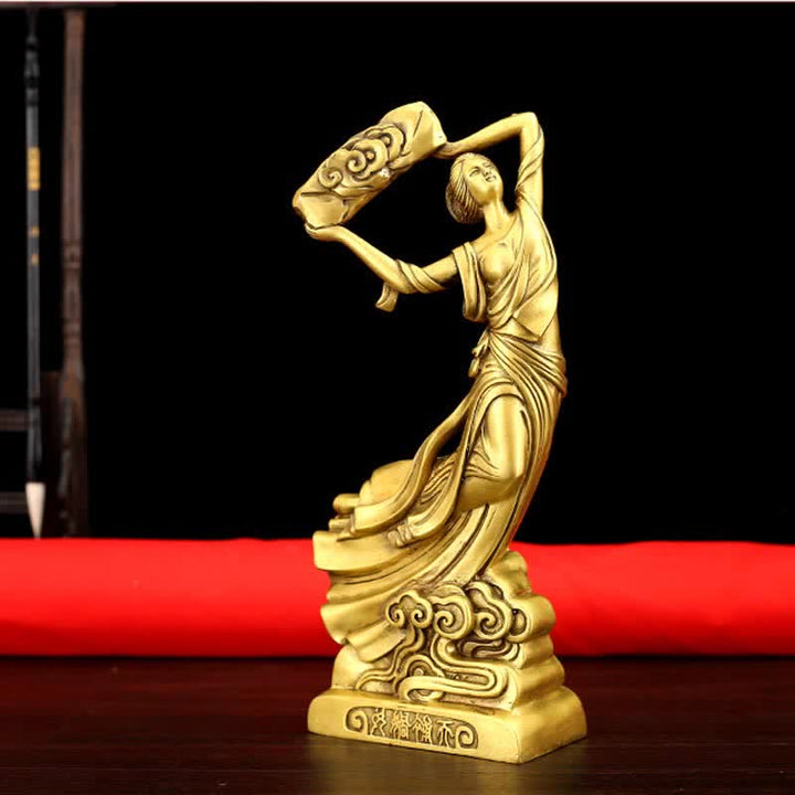 Buddha Stones Bodhisattva Nuwa Mends The Sky Protection Copper Statue Decoration - image 1