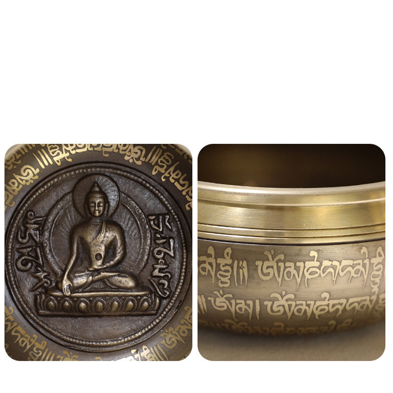 Buddha Stones Tibetan Sound Bowl Handcrafted for Focus and Meditation Peaceful Happiness Singing Bowl Set - image 11