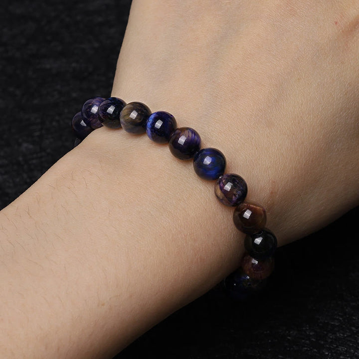 Buddha Stones Natural Purple Tiger Eye Protection Strength Bracelet - 8mm - image 8