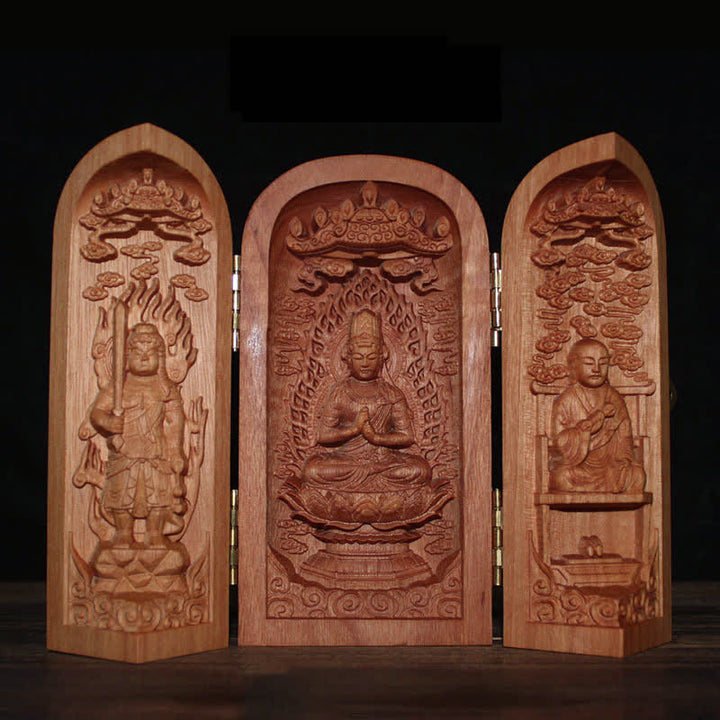 Avalokitesvara Kwan Yin Buddha Cherry Wood Compassion Home Decoration Altar - Tathagata - image 7