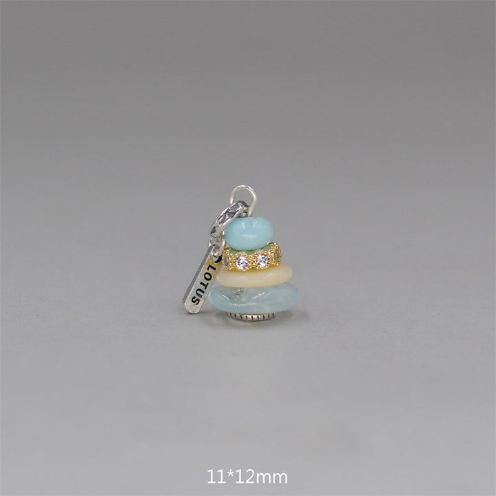 Buddha Stones Zen Cairn Labradorite Various Crystals Calm Pendant Necklace - Amazonite&Topaz&Aquamarine Pendant 11*12mm - image 33