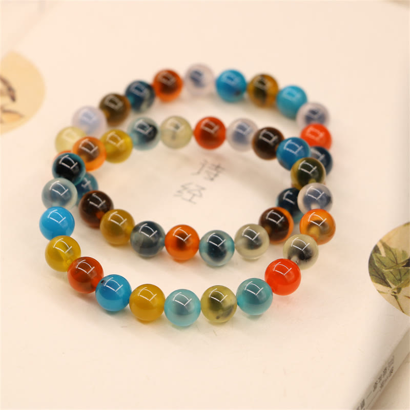 Buddha Stones Colorful Candy Agate Healing Strength Bead Bracelet - image 10