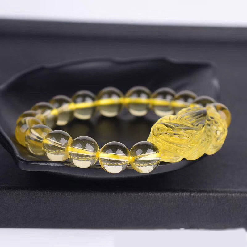 Natural Citrine Pi Xiu Stretch Bracelet - image 1