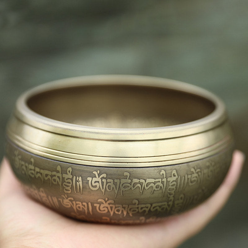 Buddha Stones Tibetan Sound Bowl Handcrafted for Focus and Meditation Peaceful Happiness Singing Bowl Set - image 1