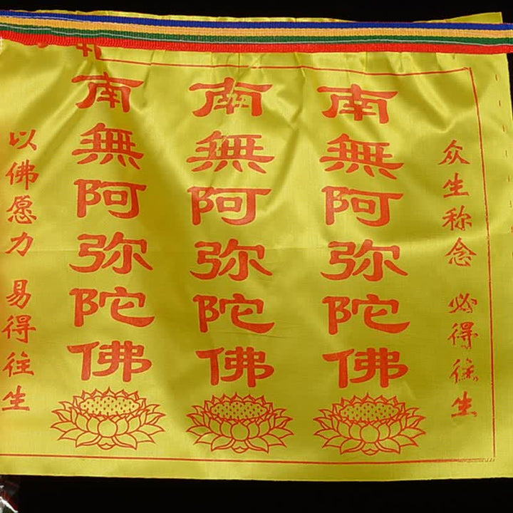 Buddha Stones Tibetan 7 Colors Windhorse Letter Auspicious Lotus Outdoor 21 Pcs Prayer Flag - image 20