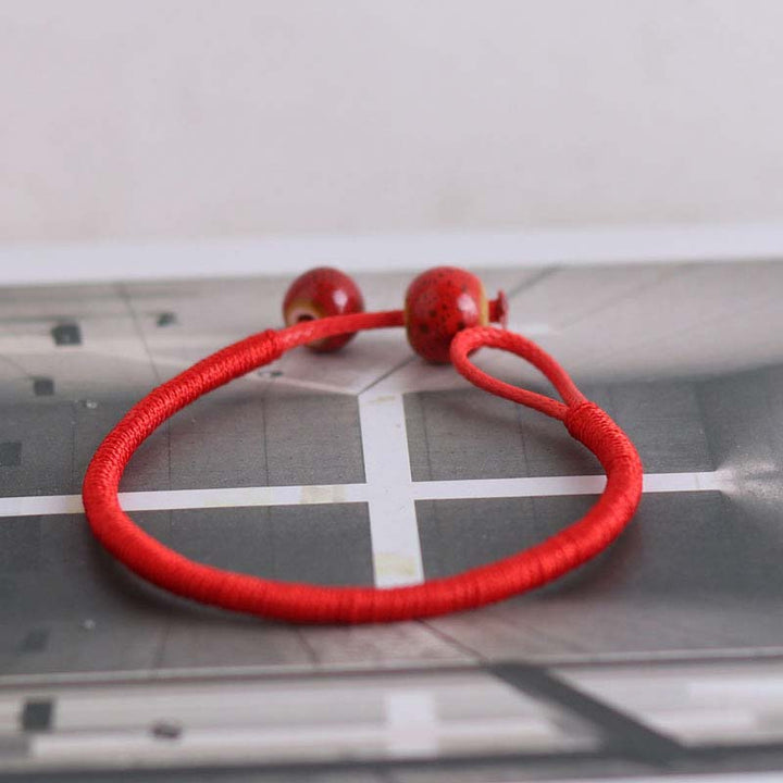 Buddha Stones FengShui Lucky Red String Ceramic Bracelet - image 7