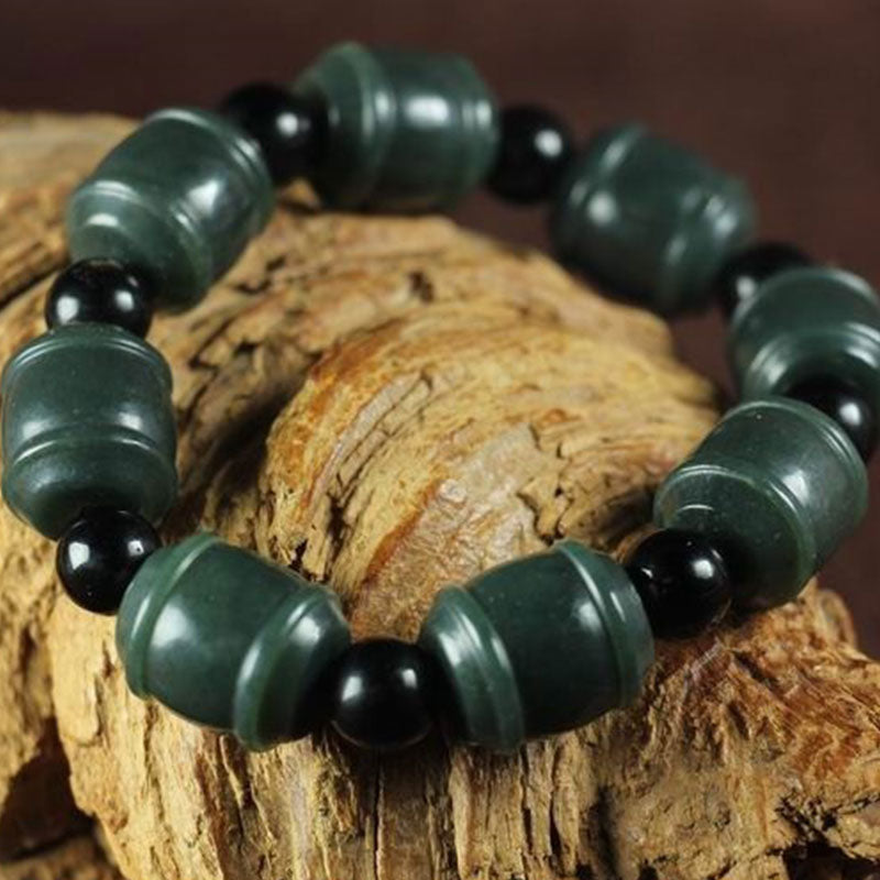 Natural Cyan Jade Cure Bracelet - image 1