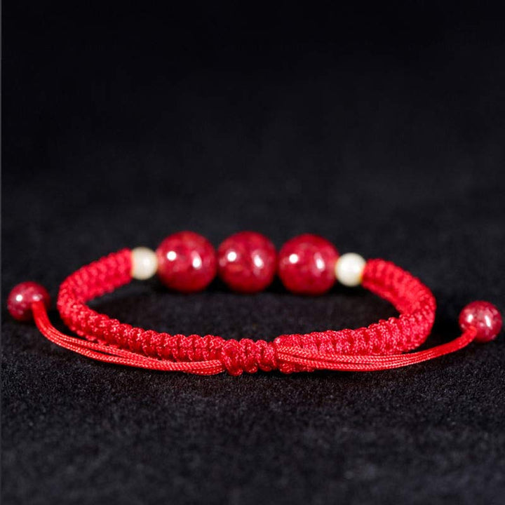 Buddha Stones Cinnabar Blessing Red String Bracelet For Kids - image 4
