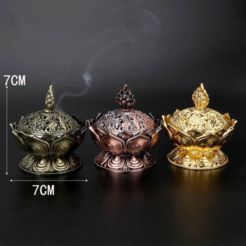 Buddha Stones Tibetan Lotus Shaped Purify Incense Burner - image 2