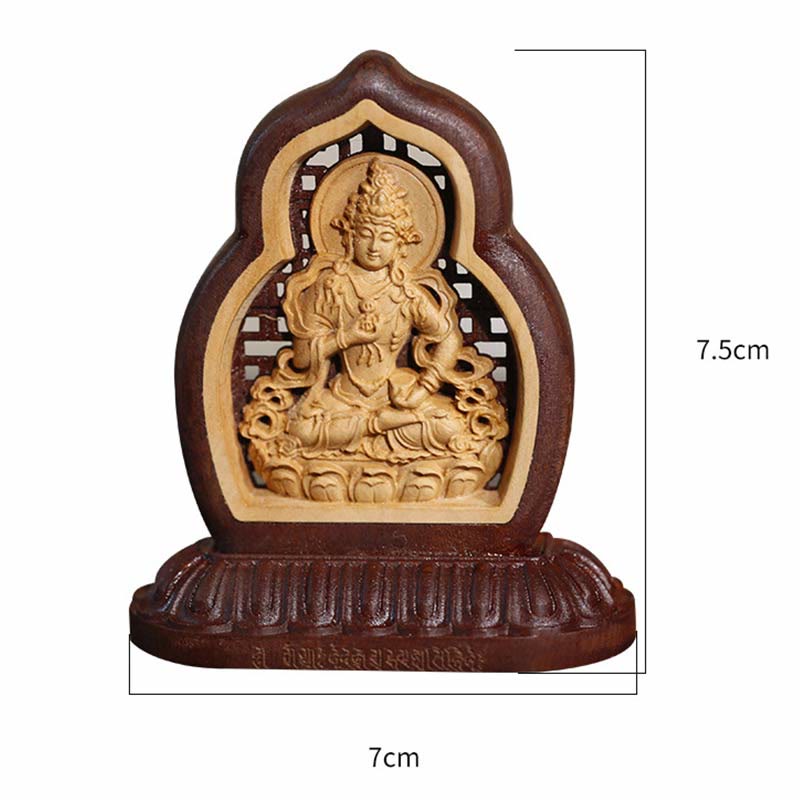 Buddha Stones Vajrasattva Buddha Wood Engraved Compassion Statue Figurine Decoration - image 5