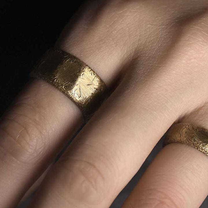 Buddha Stones Tibetan Simple Design Copper Brass Frosted Wealth Ring - image 12