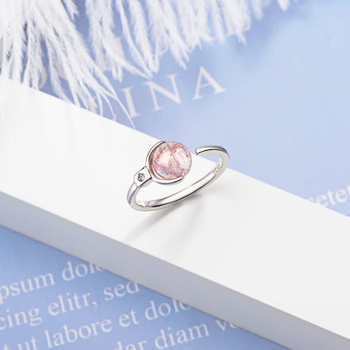 Buddha Stones Pink Crystal Soothing Rotation Ring - image 7