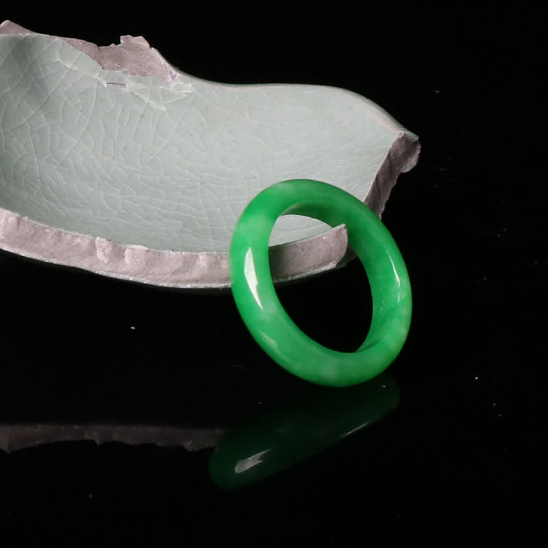 Buddha Stones  Jade Abundance Luck Ring - image 0
