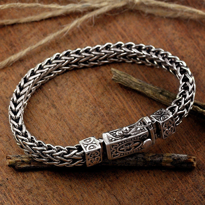 Buddha Stones Retro Dragon Keel Braided Design Balance Healing Bracelet - 22cm - image 0