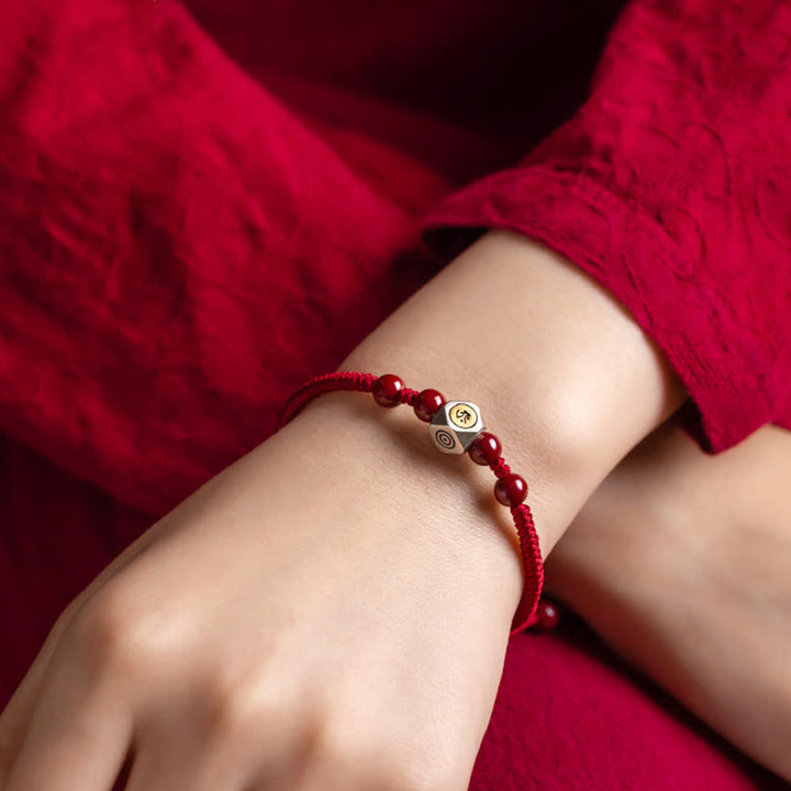 Buddha Stones 925 Sterling Silver Chinese Zodiac Natal Buddha Cinnabar Calm Bracelet - image 9