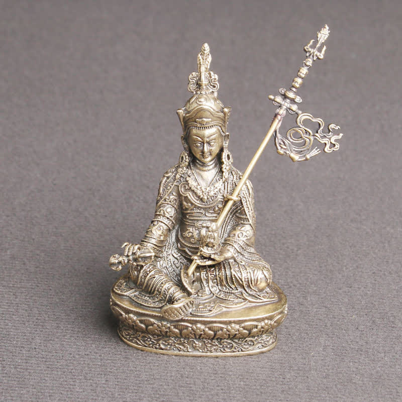 Buddha Stones Padmasambhava Buddha Figure Serenity Copper Statue Decoration Temple Ornament - image 1