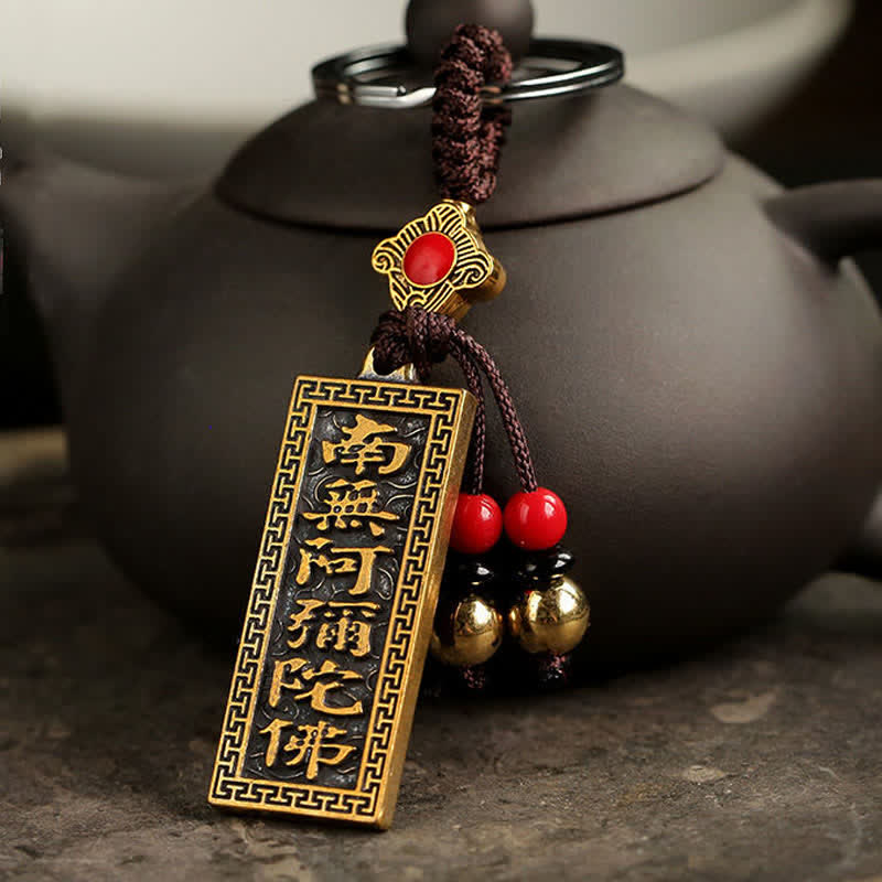 Namo Amitabha Peace Blessing Keychain - Copper - image 0