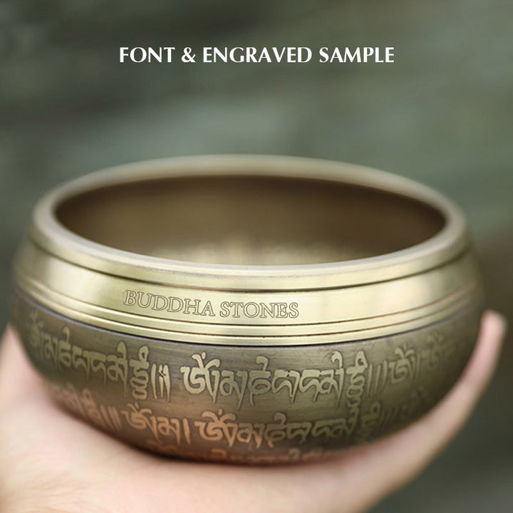 Buddha Stones Tibetan Sound Bowl Handcrafted for Focus and Meditation Peaceful Happiness Singing Bowl Set - image 13