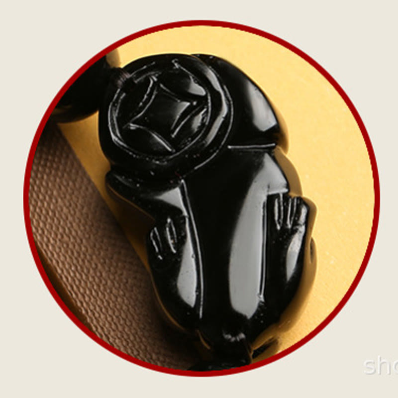 Buddha Stones Natural Gold Sheen Obsidian PiXiu Om Mani Padme Hum Wealth Braided Bracelet - image 12