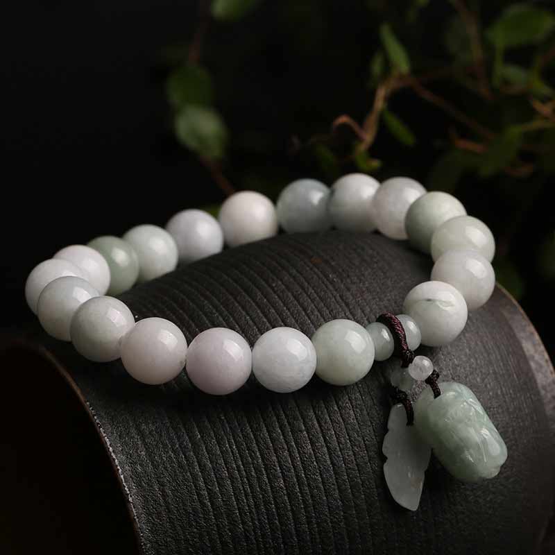Buddha Stones Natural Jade Pi Xiu Buddha Gourd Apple Success Bracelet - image 3