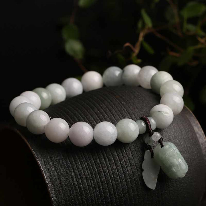 Buddha Stones Natural Jade Pi Xiu Buddha Gourd Apple Success Bracelet - image 3