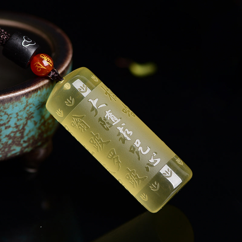 Heart Sutra Citrine Happiness Strength Necklace Pendant - image 14