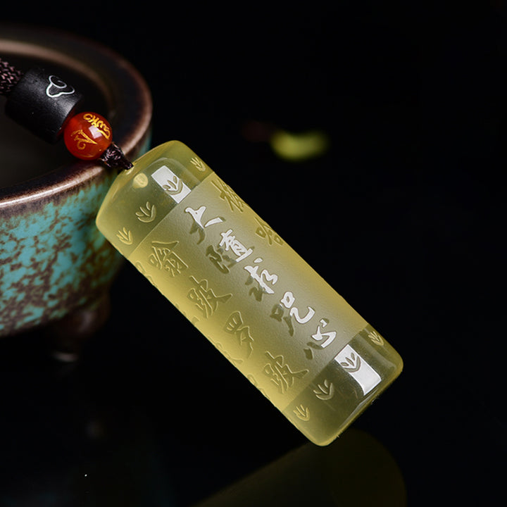 Heart Sutra Citrine Happiness Strength Necklace Pendant - image 14