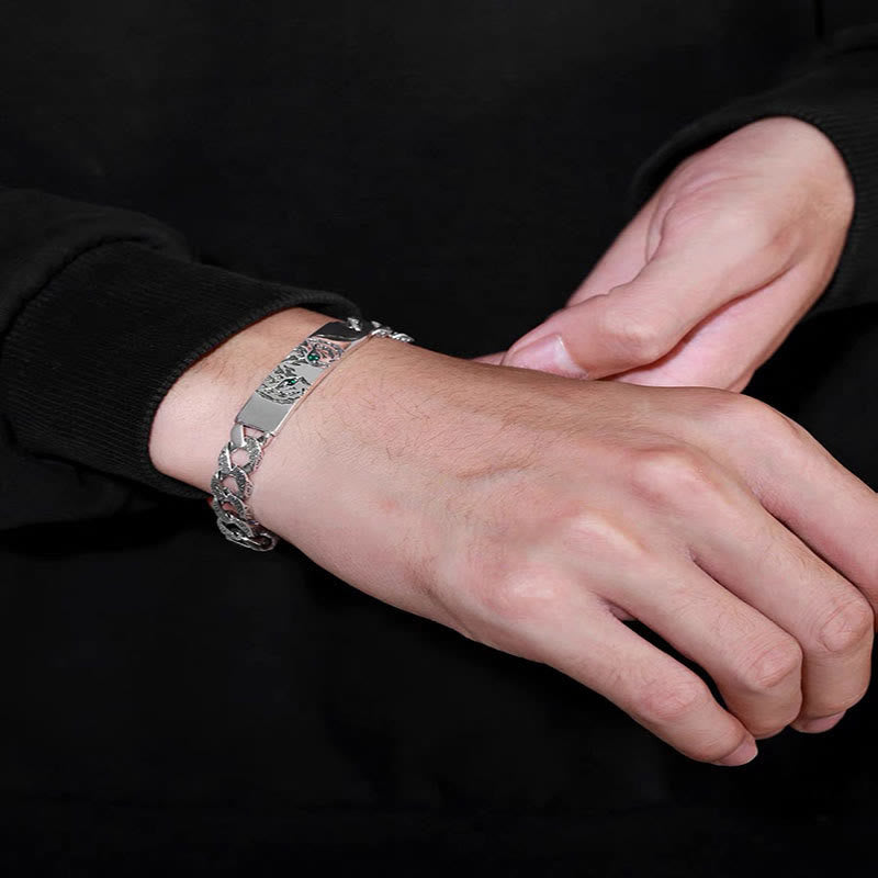 Buddha Stones Tiger Tang Dynasty Flower Design Copper Luck Chain Bracelet - image 4