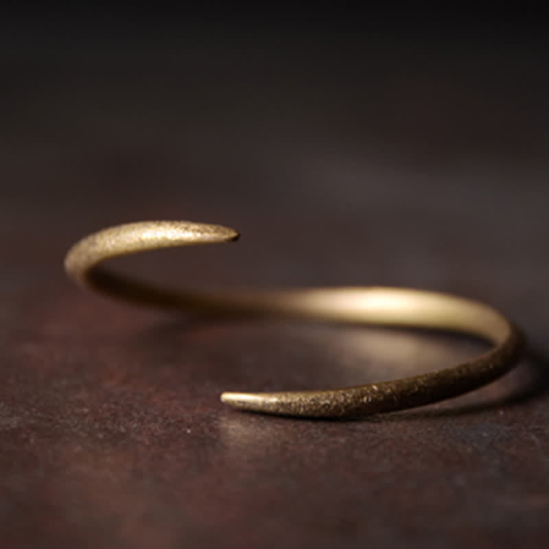 Buddha Stones Simple Design Copper Luck Adjustable Cuff Bracelet - image 7