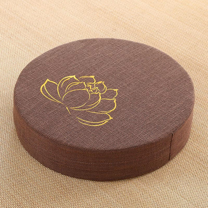 Buddha Stones Lotus Embroidery Cotton Linen Meditation Seat Cushion - image 11