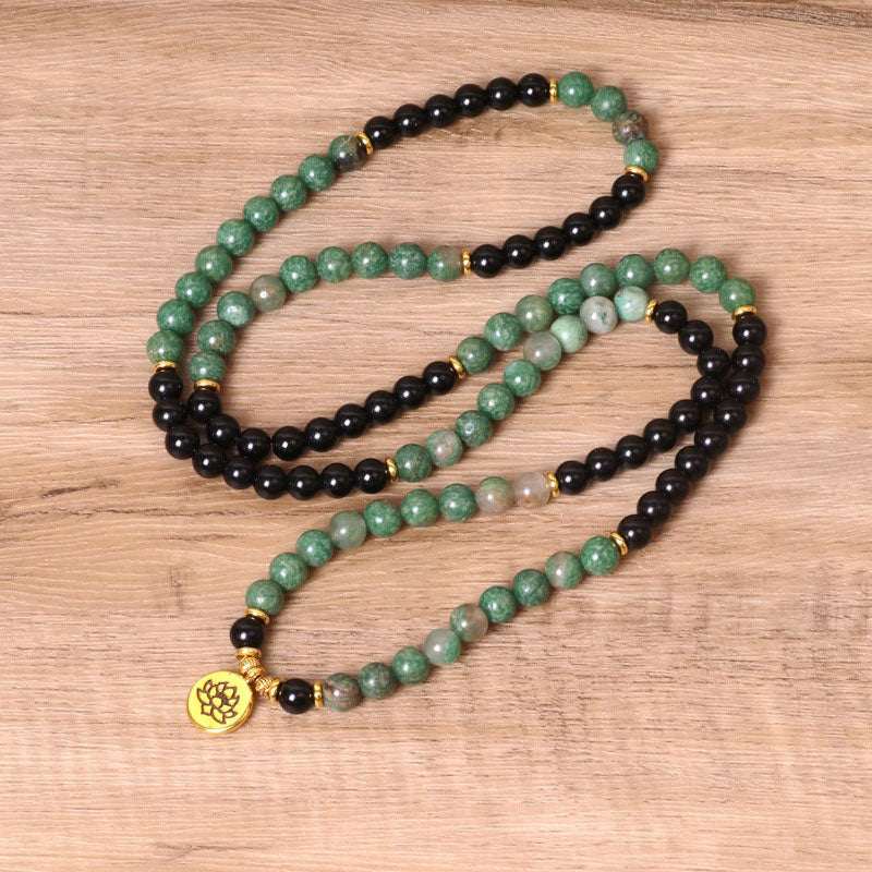 Buddha Stones 108 Beads Natural Agate Mala Healing Bracelet - image 3