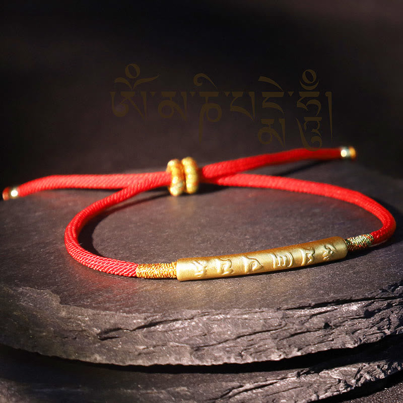 Buddha Stones Tibetan Buddhist Handmade Mani Mantra Lucky Red String Bracelet - image 5