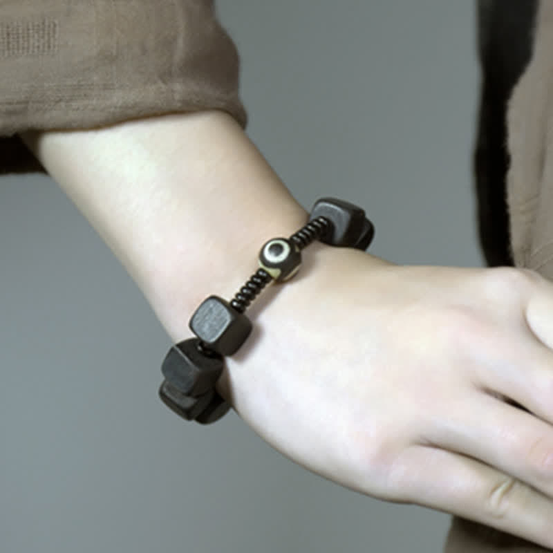 Buddha Stones Tibetan Ebony Wood Dzi Bead Strength Bracelet - image 11