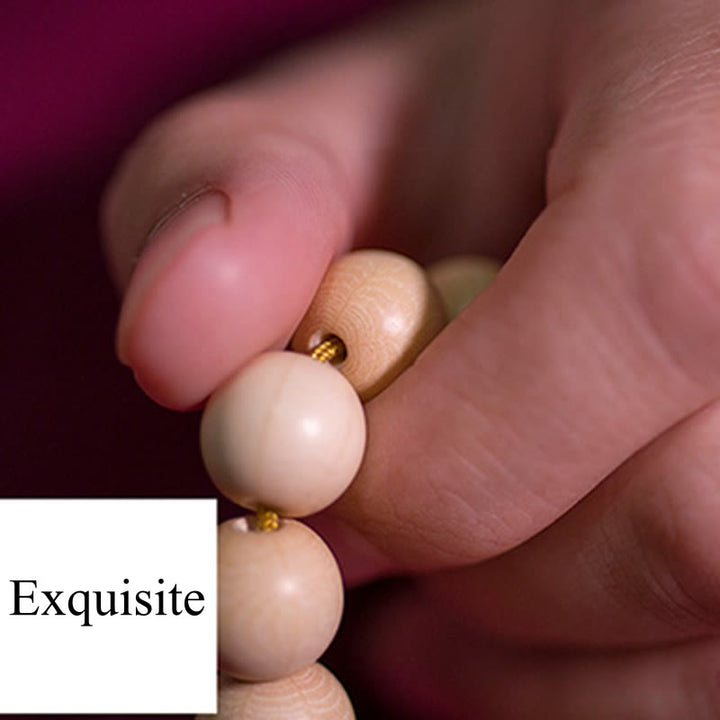 Buddha Stones Natural Abelia Biflora Wood Blessing Wrist Mala - image 5